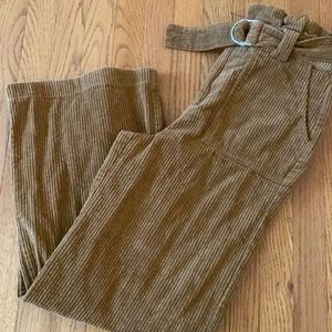 Brown corduroy pants small High waist NWT